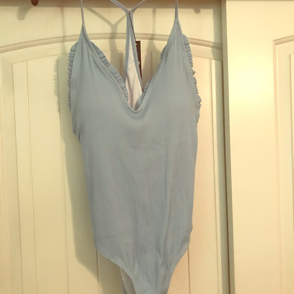 CUPSHE blue one piece bathing suit